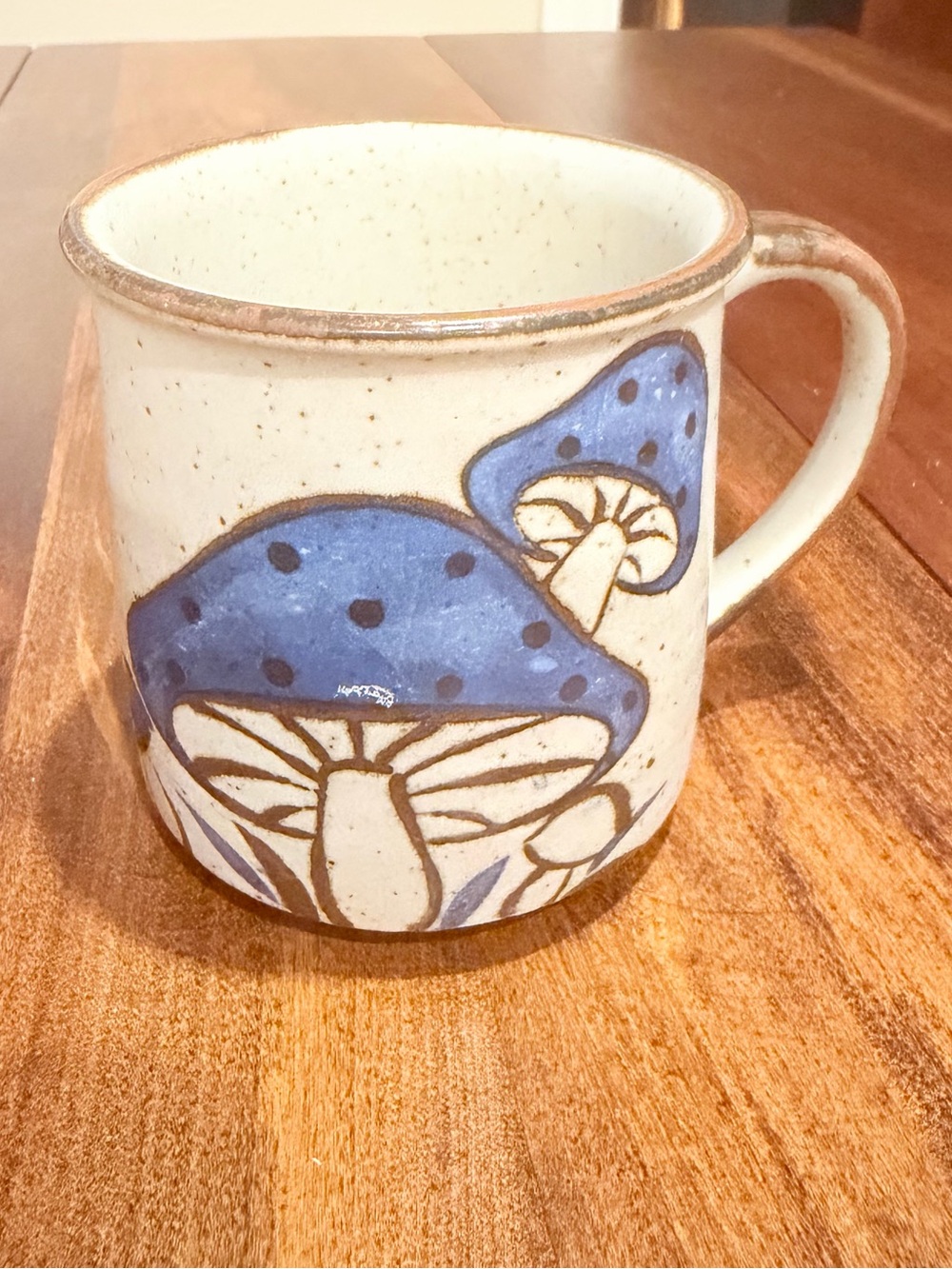 Vintage Otagiri Blue Mushroom Stoneware Tea or Coffee Mug Super Cute